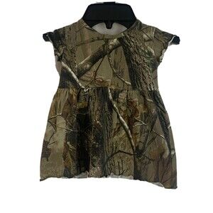 Bass Pro Shops Camo Camouflage Dress Little Girls Size S 6-12 Month Baby